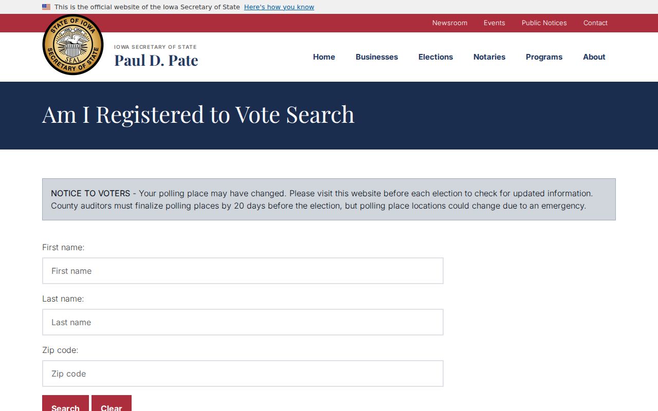 Iowa voter registration lookup used for an Ames resident search