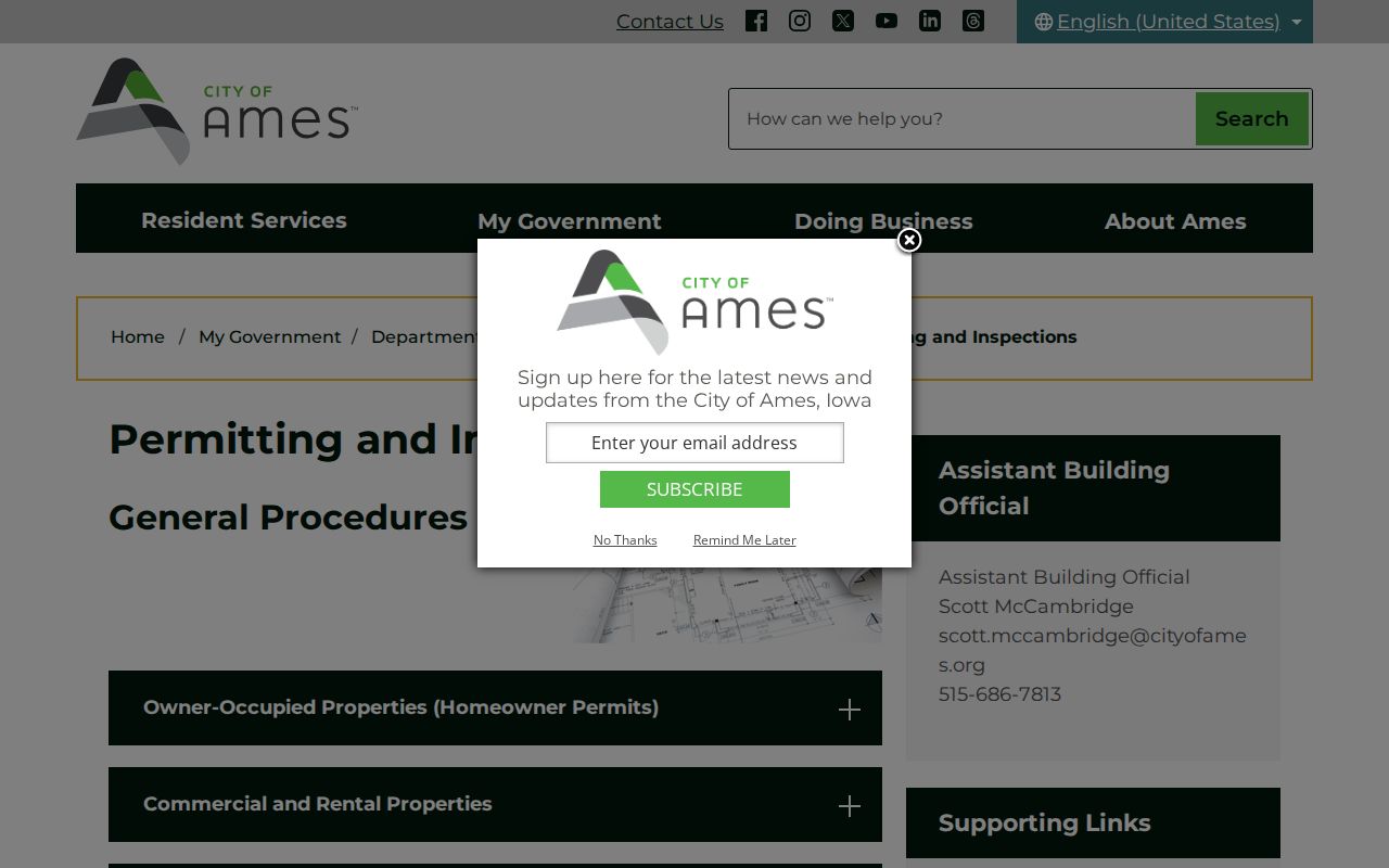 Ames neighbors permitting and inspection records