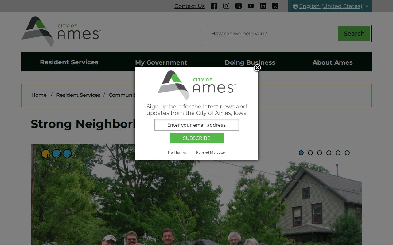 Ames neighbors Strong Neighborhoods civic program