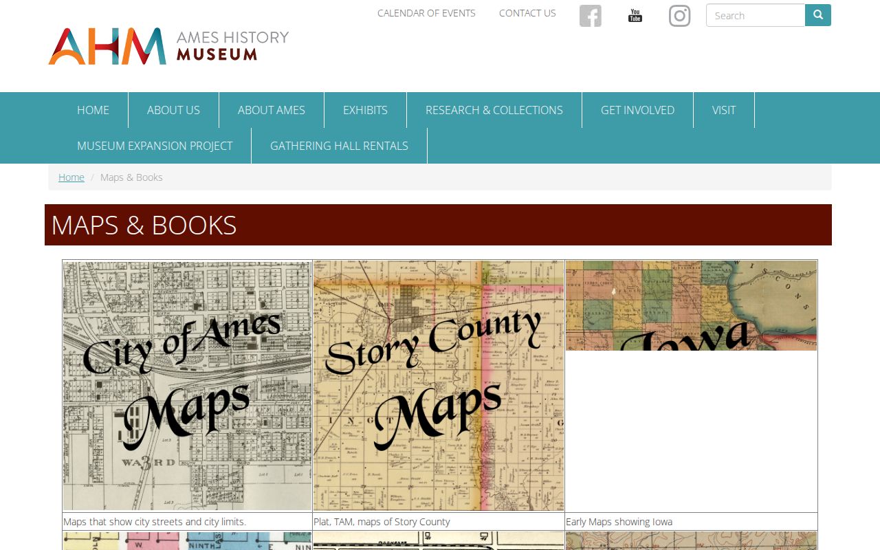 Historical maps and books for Ames previous residents