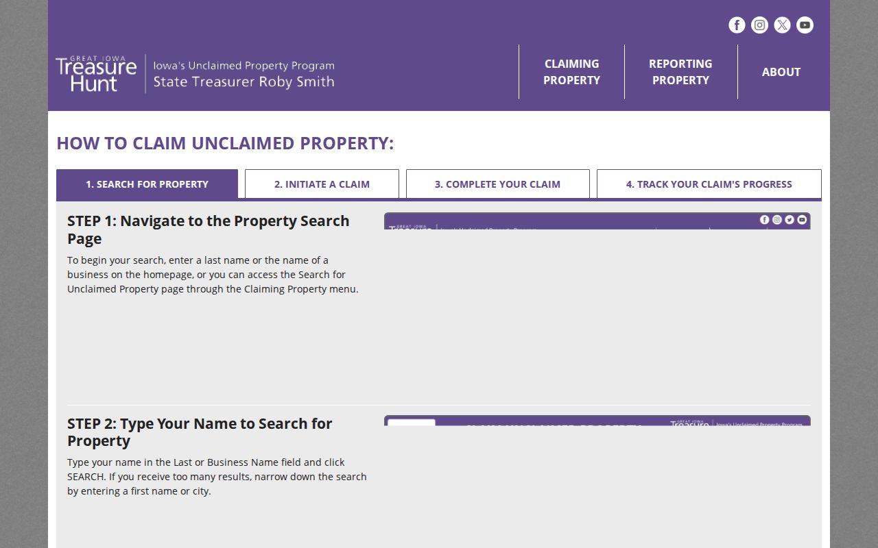 Great Iowa Treasure Hunt name and city search for Ames-related unclaimed property